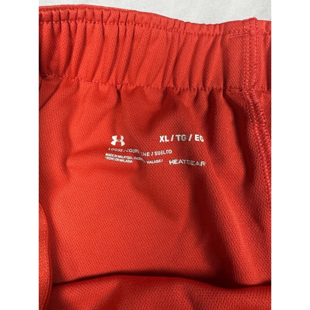 Under Armour HeatGear Shorts Women’s XL Red Athletic Running Gym Loose - Picture 3 of 8